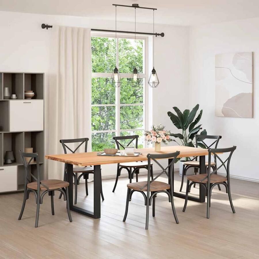 VidaXL Tafelblad Rechthoekig 240x100x4 cm Eikenhout Eikenhouten Tafelblad Rechte Tafel Eetkamertafel Salontafel Grote Tafel