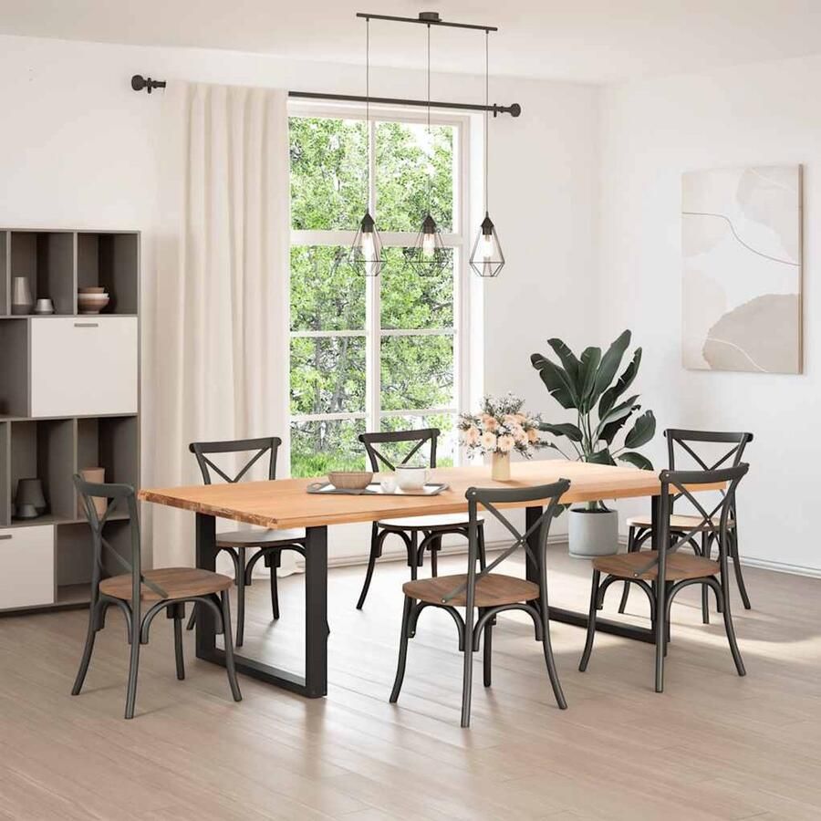 VidaXL Tafelblad Rechthoekig 240x120x4 cm Eikenhout Eikenhouten Tafelblad Rechte Tafel Salontafel Eettafelblad Massief Hout