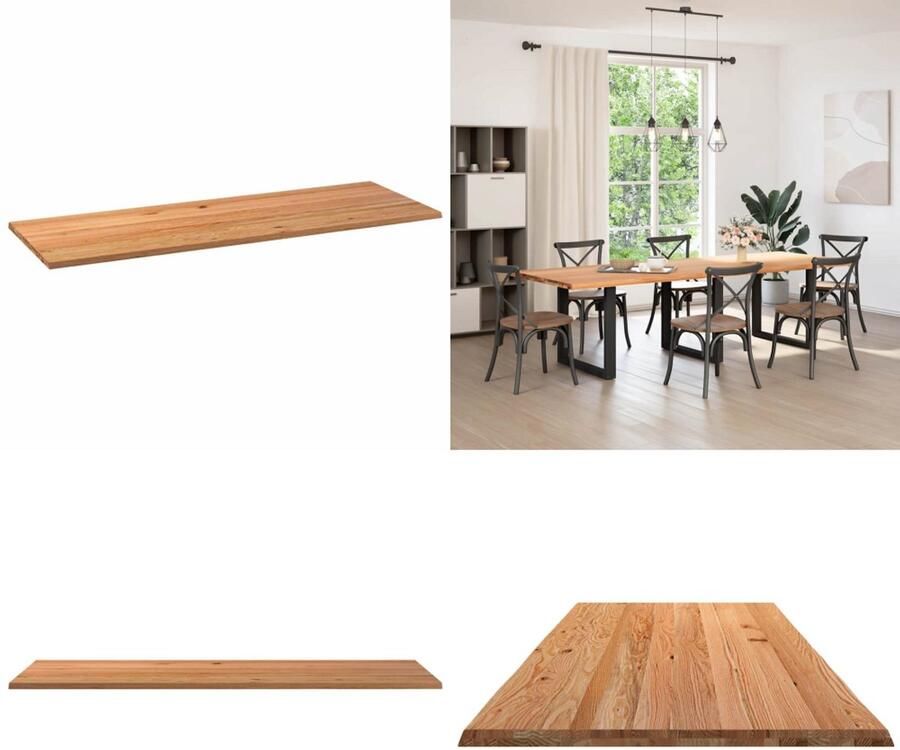 VidaXL Tafelblad rechthoekig 280x100x4 2 cm eikenhout lichtbruin Tafelblad Tafelbladen Eettafelblad Eetkamer Tafelblad