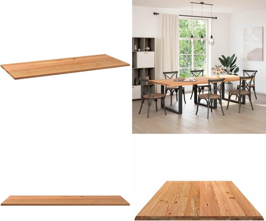 VidaXL Tafelblad rechthoekig 280x120x4 2 cm eikenhout lichtbruin Tafelblad Tafelbladen Eettafelblad Eetkamer Tafelblad