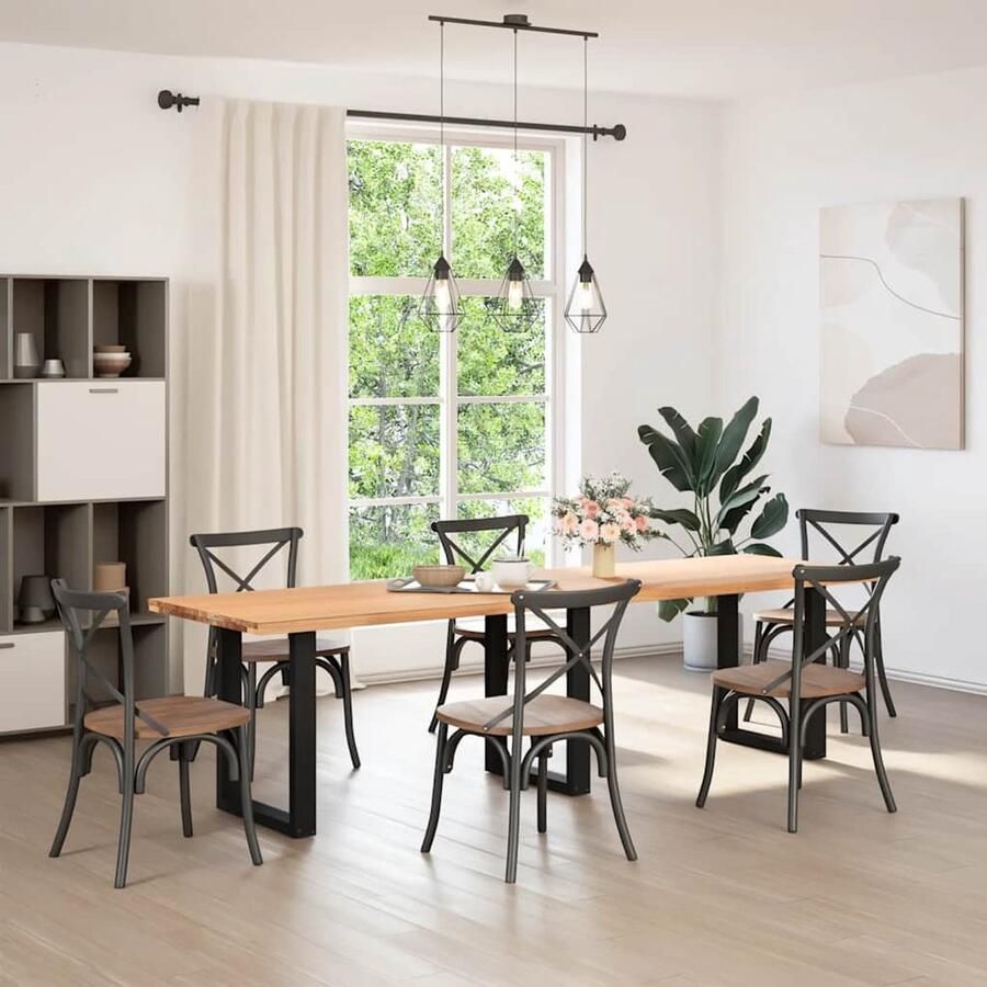 VidaXL Tafelblad Rechthoekig 280x80x4 cm Massief Eikenhout Eikenhouten Tafelblad Rechte Tafel Eetkamertafel Salontafel Tafelblad Kopen