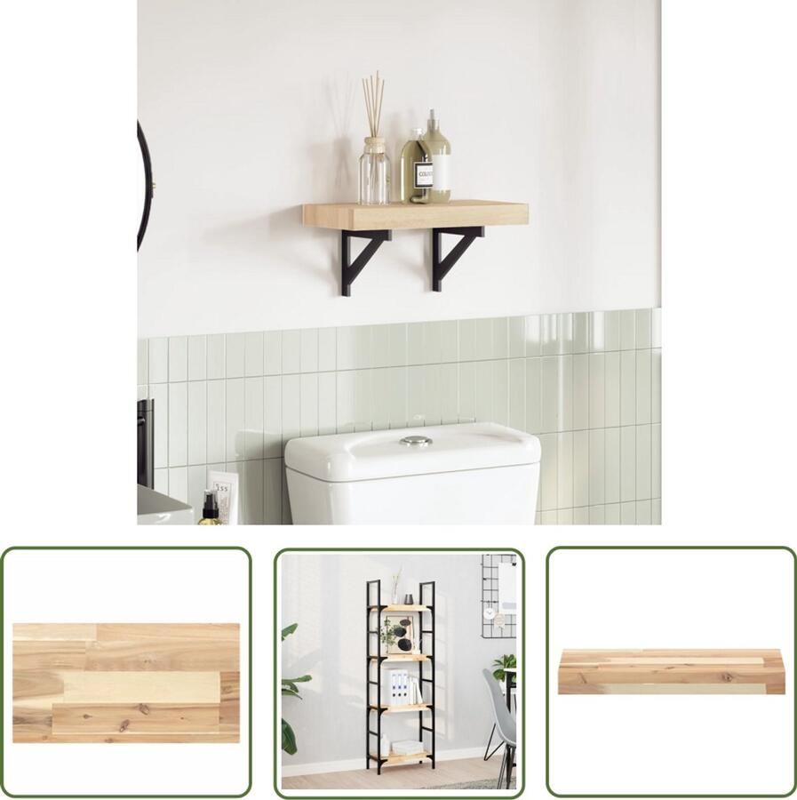 The Living Store Acacia Replacement Tabletop 40 x 20 x 4 cm Unfinished Wood Houten Tafelblad Acacia Tafelblad Vervangen Tafelblad Design Rechte Tafelblad