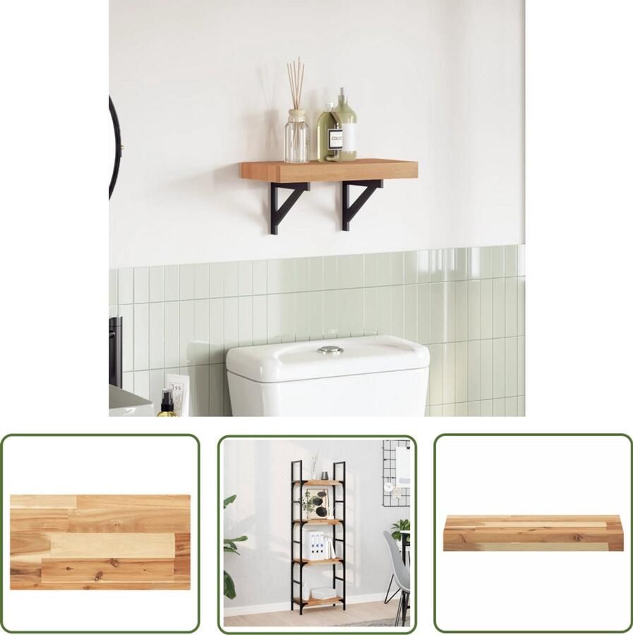 The Living Store Acaciahouten Tafelblad 40 x 20 x 4 cm Onbehandeld massief acaciahout Tafelblad Acacia Houten Tafelblad Vervangen Vintage Tafelblad Industrieel Tafelblad