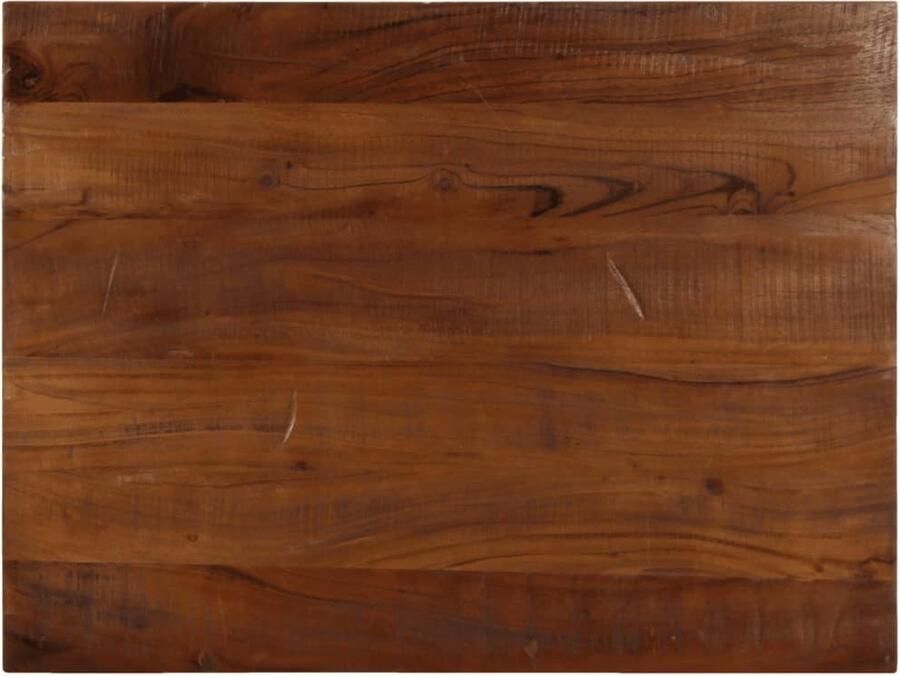 The Living Store Tafelblad rechthoekig 80x70x2 5 cm massief gerecycled hout Tafelblad Houten Tafelblad Vintage Tafelblad Industrieel Tafelblad Gerecycled Hout