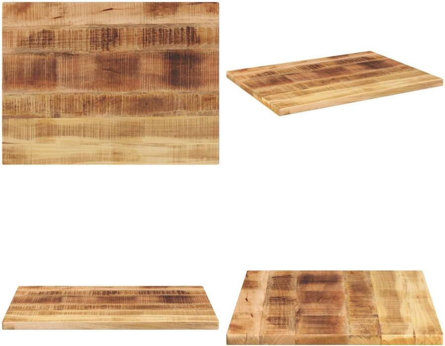 VidaXL Tafelblad rechthoekig 70x60x3 8 cm massief ruw mangohout Tafelblad Tafelbladen Vervangend Tafelblad Meubelpaneel