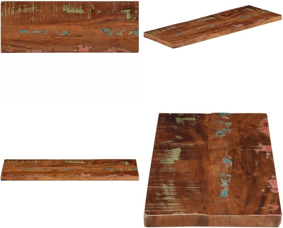 VidaXL Tafelblad rechthoekig 80x20x3 8 cm massief gerecycled hout Tafelblad Tafelbladen Vervangend Tafelblad Meubelpaneel