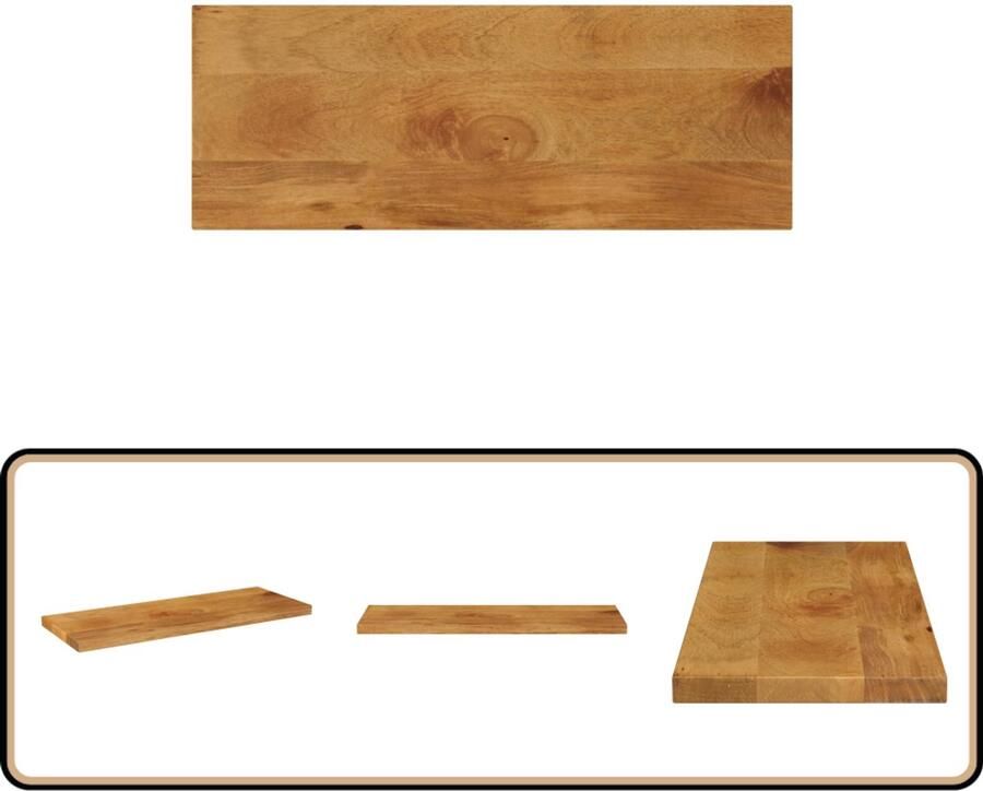 VidaXL Tafelblad Rechthoekig 80x30 cm Mangohout Houten Tafelblad Mangohout Tafelblad Vintage Tafelblad Landelijke Tafelblad Vervangen