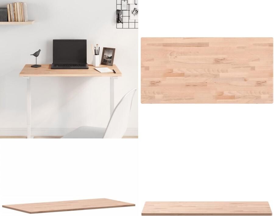 VidaXL Tafelblad rechthoekig 80x40x1 5 cm massief beukenhout Tafelblad Tafelbladen Vervangend Tafelblad Meubelpaneel