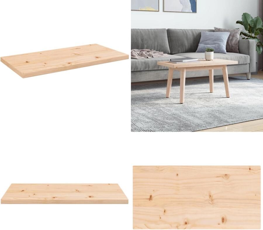 VidaXL Tafelblad rechthoekig 80x40x2 5 cm massief grenenhout Tafelblad Tafelbladen Vervangend Tafelblad Vervangend Houten Tafelblad