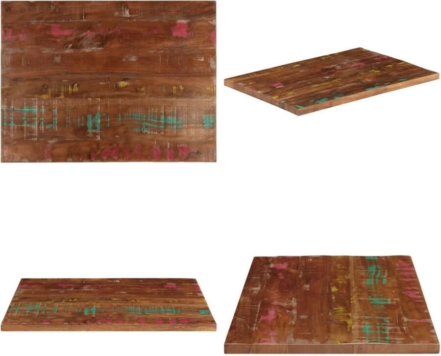 VidaXL Tafelblad rechthoekig 80x50x2 5 cm massief gerecycled hout Tafelblad Tafelbladen Vervangend Tafelblad Meubelpaneel
