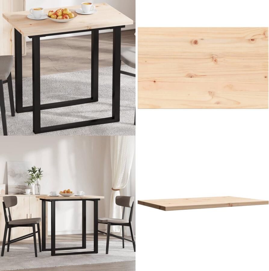 VidaXL Tafelblad rechthoekig 80x50x2 5 cm massief grenenhout Tafelblad Tafelbladen Vervangend Tafelblad Meubelpaneel