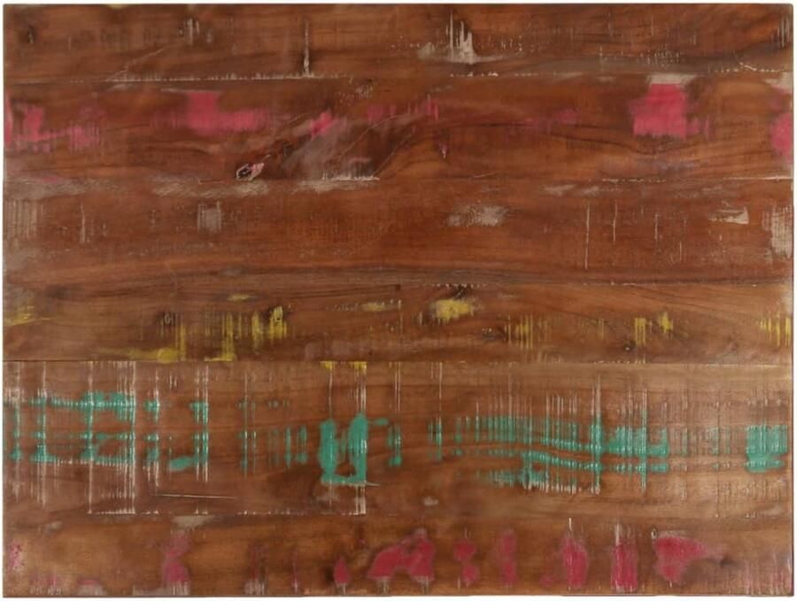 The Living Store Tafelblad Massief Gerecycled Hout 70 x 60 x 1.5 cm Rustiek Design Tafelblad Houten Tafelblad Vintage Tafelblad Industrieel Tafelblad Rustiek Tafelblad