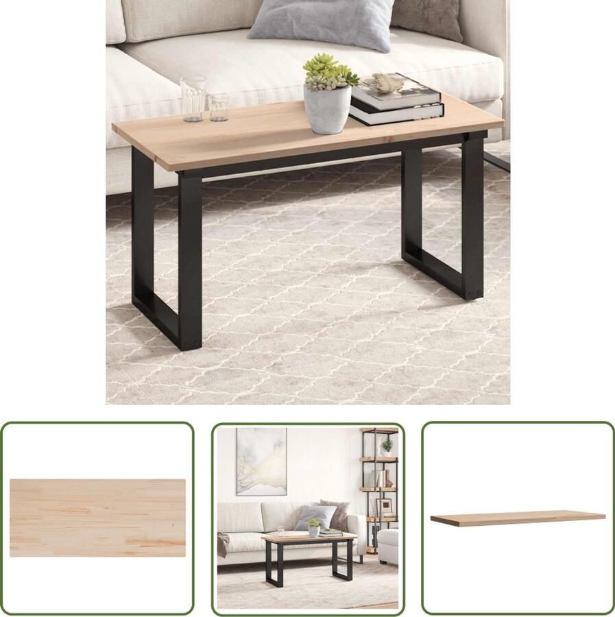 The Living Store Grenenhouten Tafelblad 90 x 40 x 1.7 cm Rustiek Ontwerp Tafeltje Tafelblad Grenenhout Rustic Vintage - Foto 2