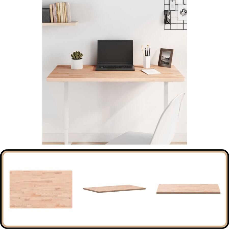 The Living Store Houten Tafelblad Beukenhout 100 x 60 x 2.5 cm Rechthoekig Houten Tafelblad Beukenhout Tafelblad Vervangen Rechthoekig Tafelblad Salontafel