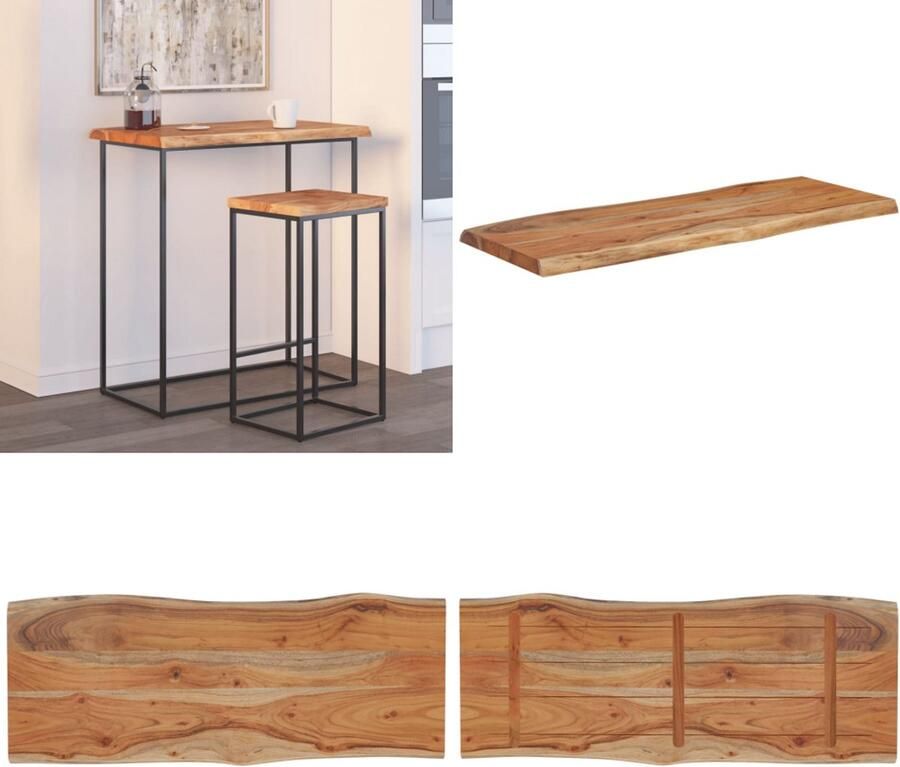 VidaXL Tafelblad rechthoekig natuurlijke rand 100x40x2 5 cm acaciahout Tafelblad Tafelbladen Vervangend Tafelblad Meubelpaneel