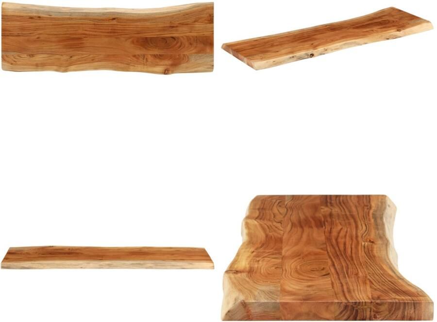 VidaXL Tafelblad rechthoekig natuurlijke rand 110x40x3 8 cm acaciahout Tafelblad Tafelbladen Vervangend Tafelblad Meubelpaneel