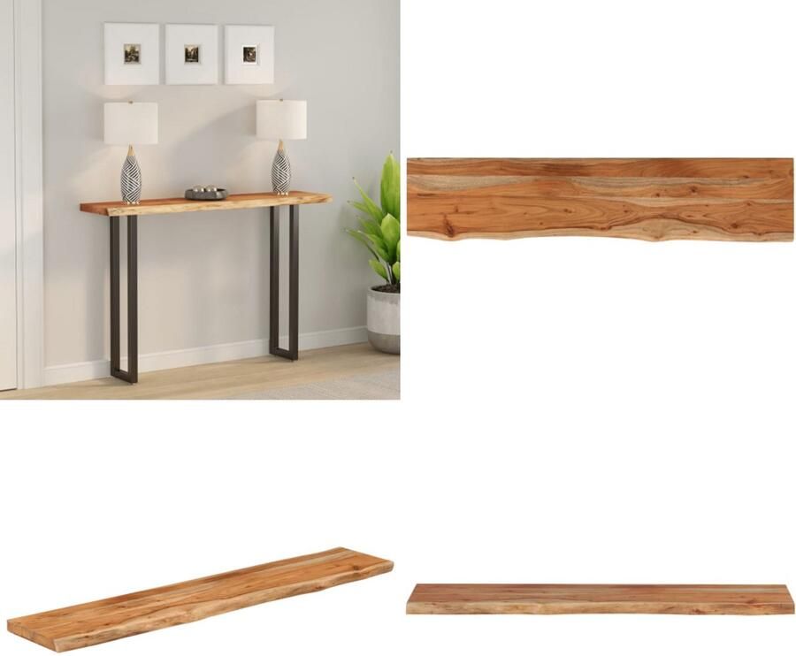 VidaXL Tafelblad rechthoekig natuurlijke rand 140x30x3 8 cm acaciahout Tafelblad Tafelbladen Vervangend Tafelblad Meubelpaneel