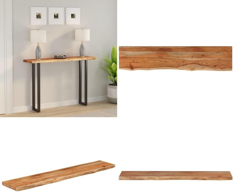 VidaXL Tafelblad rechthoekig natuurlijke rand 160x30x2 5 cm acaciahout Tafelblad Tafelbladen Vervangend Tafelblad Meubelpaneel