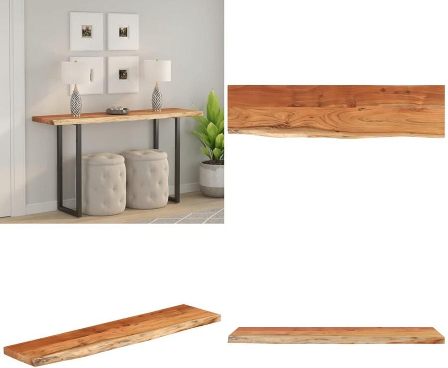 VidaXL Tafelblad rechthoekig natuurlijke rand 160x40x2 5 cm acaciahout Tafelblad Tafelbladen Vervangend Tafelblad Meubelpaneel