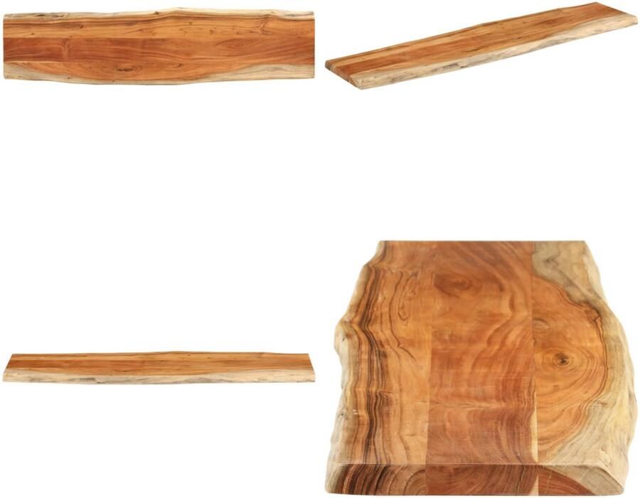 VidaXL Tafelblad rechthoekig natuurlijke rand 160x40x3 8 cm acaciahout Tafelblad Tafelbladen Vervangend Tafelblad Meubelpaneel