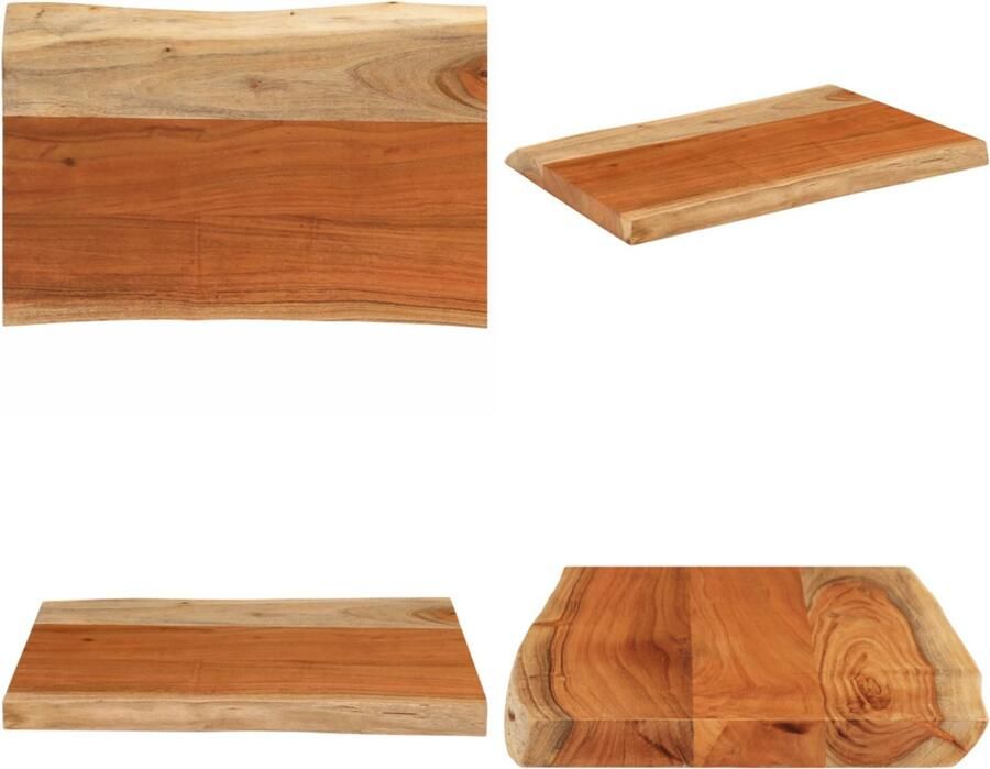 VidaXL Tafelblad rechthoekig natuurlijke rand 50x40x3 8 cm acaciahout Tafelblad Tafelbladen Vervangend Tafelblad Meubelpaneel