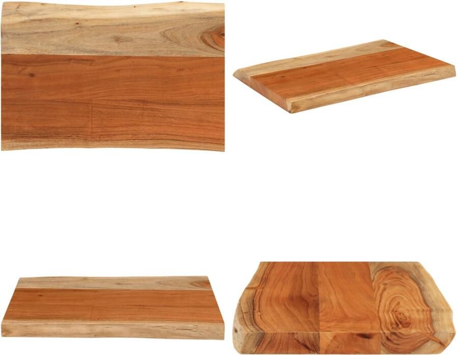 VidaXL Tafelblad rechthoekig natuurlijke rand 70x40x3 8 cm acaciahout Tafelblad Tafelbladen Vervangend Tafelblad Meubelpaneel