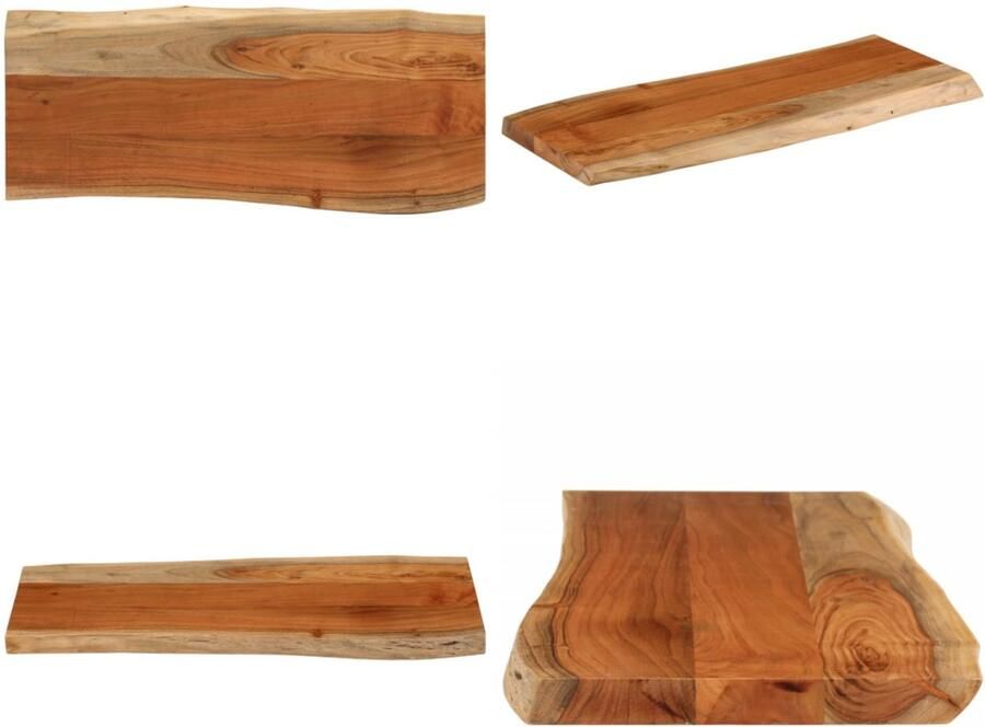 VidaXL Tafelblad rechthoekig natuurlijke rand 90x40x3 8 cm acaciahout Tafelblad Tafelbladen Vervangend Tafelblad Meubelpaneel