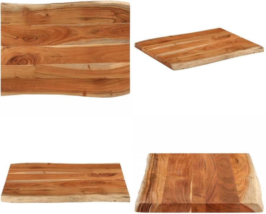 VidaXL Tafelblad rechthoekig natuurlijke rand 90x60x2 5 cm acaciahout Tafelblad Tafelbladen Vervangend Tafelblad Meubelpaneel