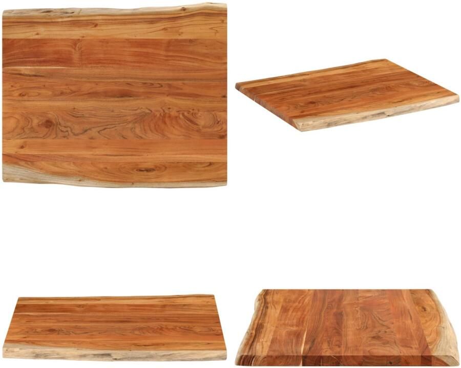 VidaXL Tafelblad rechthoekig natuurlijke rand 90x80x2 5 cm acaciahout Tafelblad Tafelbladen Vervangend Tafelblad Meubelpaneel