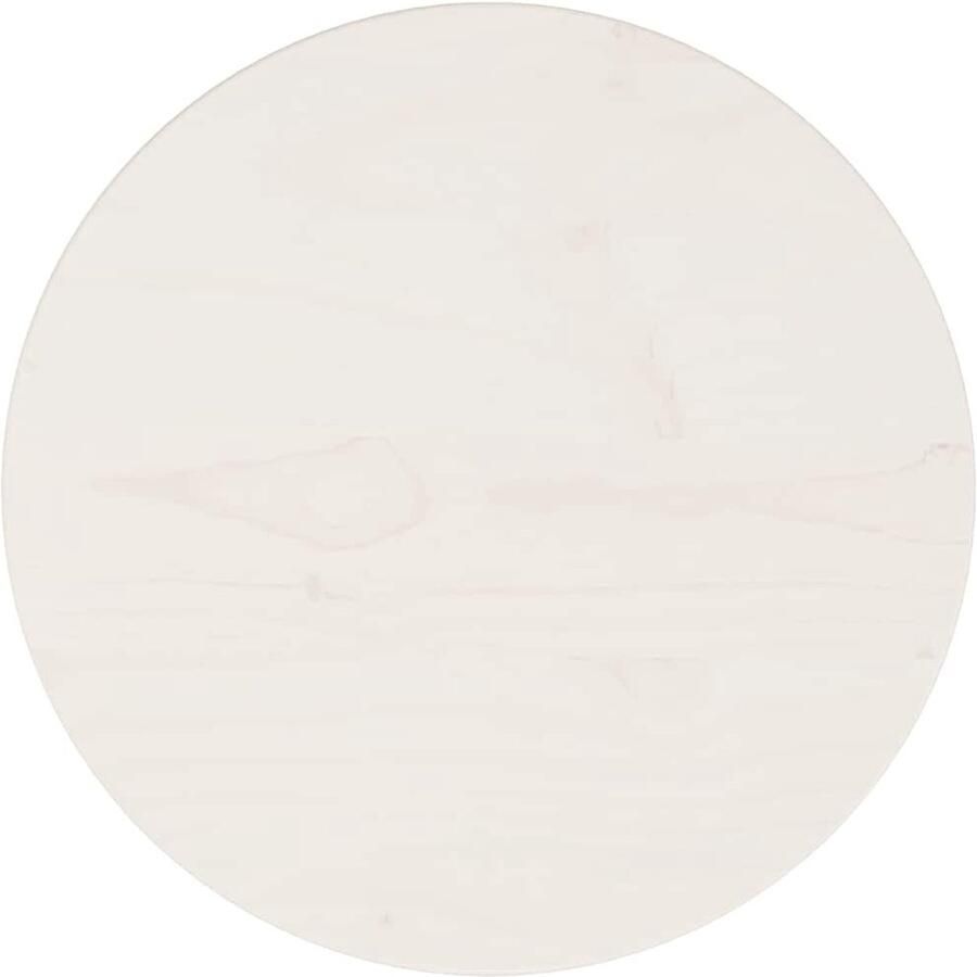 VidaXL -Tafelblad-rond-Ø30x3-cm-massief-grenenhout-wit - Foto 1