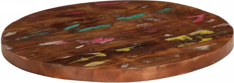 The Living Store Tafelblad van Massief Gerecycled Hout 80 x 2.5 cm Rustiek Design Tafelblad Houten Tafelblad Vintage Tafelblad Landelijk Tafelblad Recyclet Hout - Foto 2