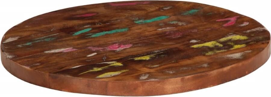 VidaXL Tafelblad Rond 40x2 5 cm Gerecycled Hout Houten Tafelblad Ronde Tafel Vintage Tafel Industrieel Tafelblad Recyceld Hout