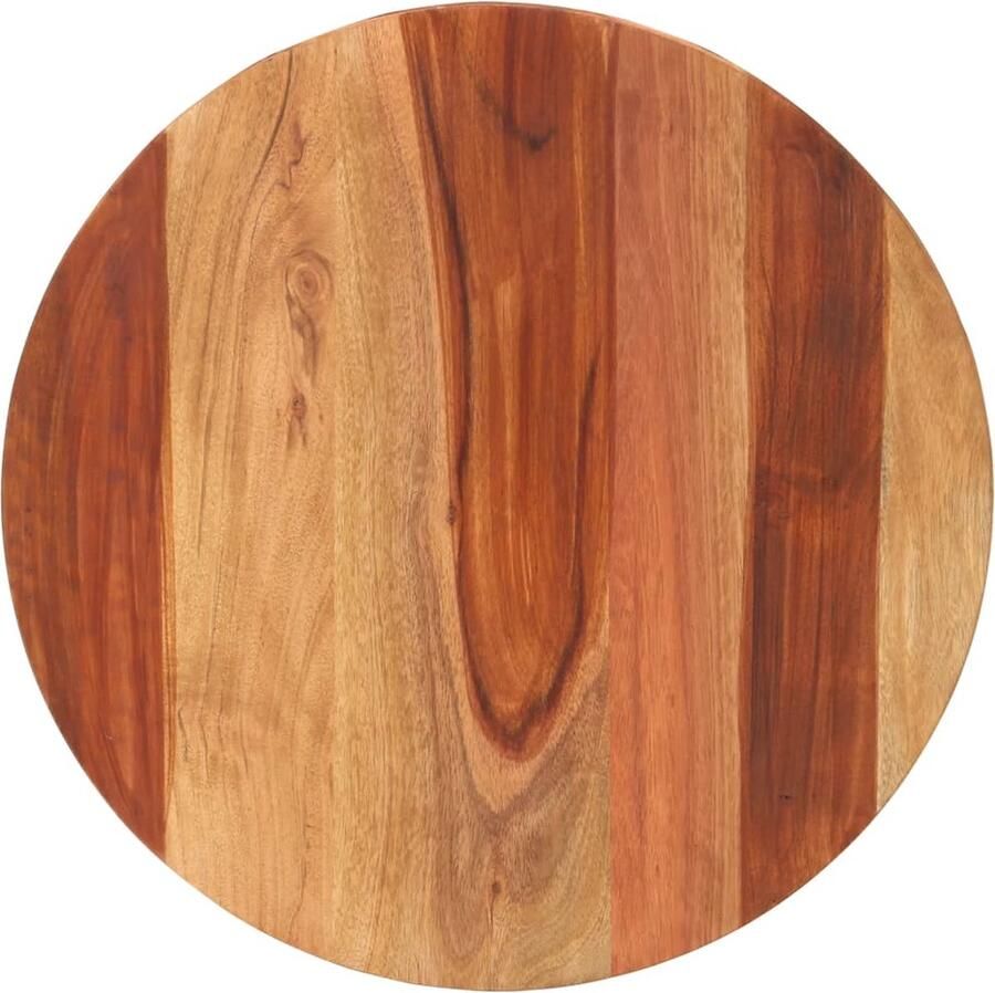 VidaXL Tafelblad Rond 50 cm Massief Acaciahout Tafelblad Acacia Hout Landelijke Stijl Vintage Tafel Salontafel Eettafel Ronde Tafel Rustic Decor - Foto 2