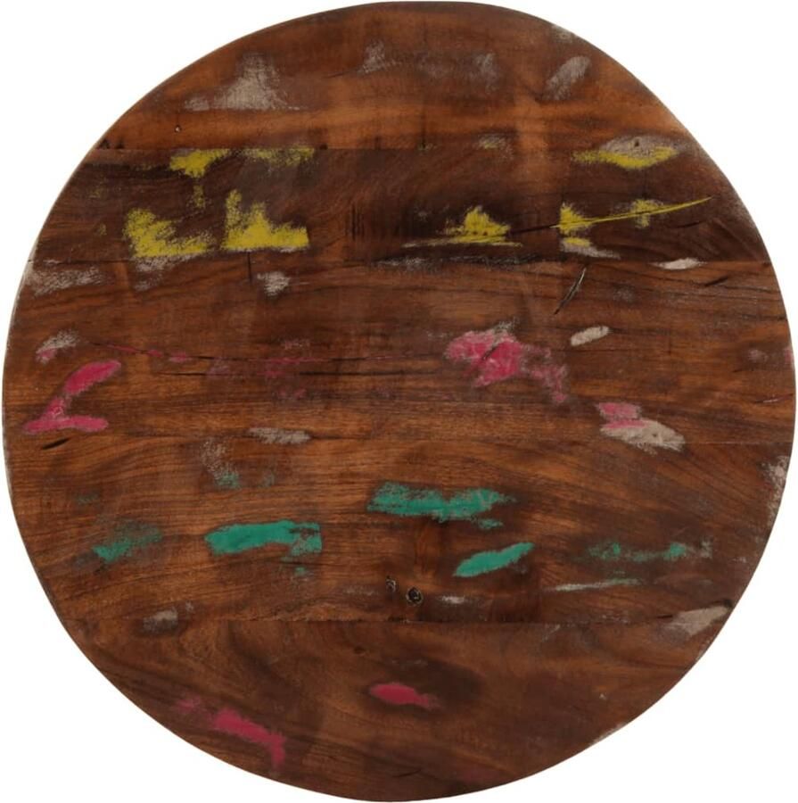 VidaXL Tafelblad Rond Ø 50 cm Massief Gerecycled Hout Houten Tafelblad Vintage Tafelblad Recyclet Hout Tafelscherm Salontafel