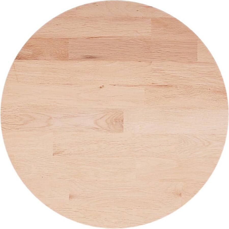 VidaXL Tafelblad rond Ã˜40x1 5 cm onbehandeld massief eikenhout