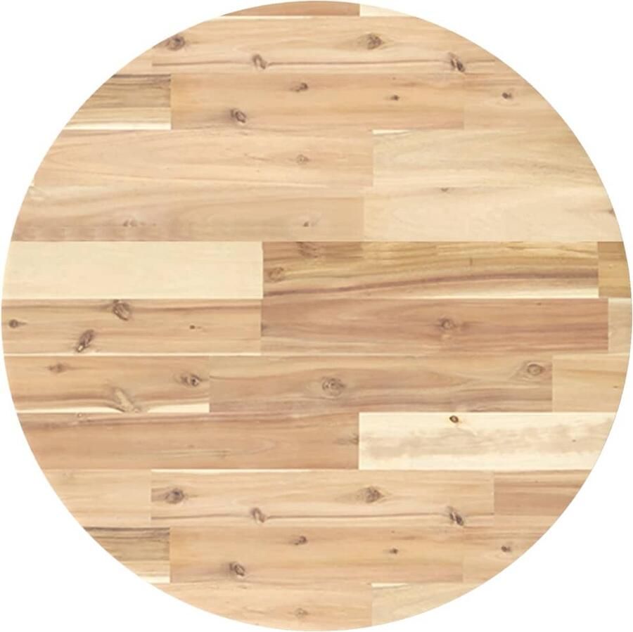 VidaXL Tafelblad Rond á 60 cm Massief Acaciahout Bureau Blad Acacia Hout Ronde Tafel Tafelblad Eetkamerstoel