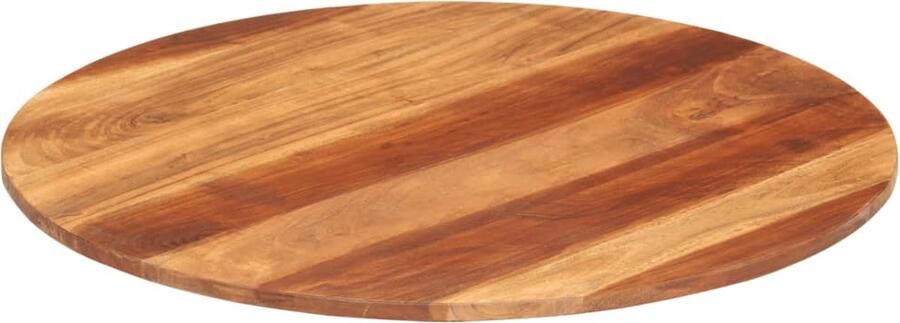 The Living Store Houten Tafelblad Massief Sheeshamhout 70 cm Diameter Rustieke Charme Inclusief Houtsteunen Gepolijst Geschilderd Gelakt Houten Tafelblad Ronde Tafel Acacia Hout Vintage Tafel Landelijke Tafel - Foto 8