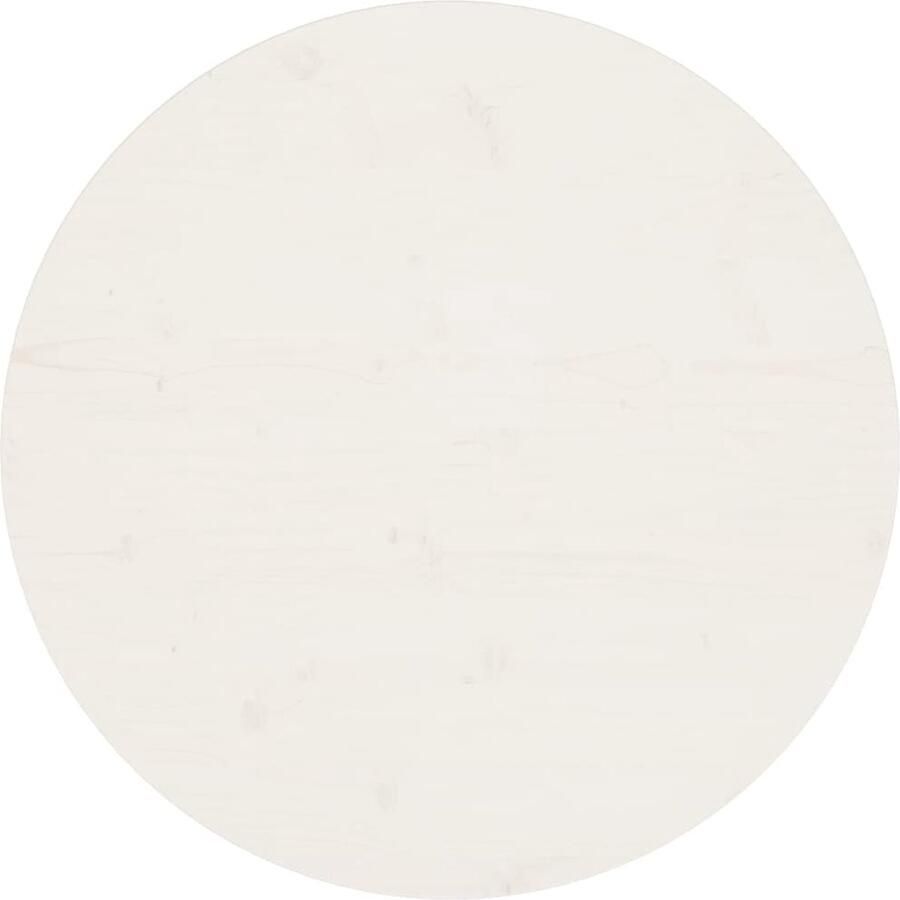 VidaXL Tafelblad Rond 70 cm Massief Grenenhout Wit Houten Tafelblad Ronde Tafelblad Wit Tafelblad Massief Grenenhout Tweedehands Tafelblad Vintage Tafelblad Design Tafelblad Eetkamerstoel Salontafel Tuin Tafel - Foto 2