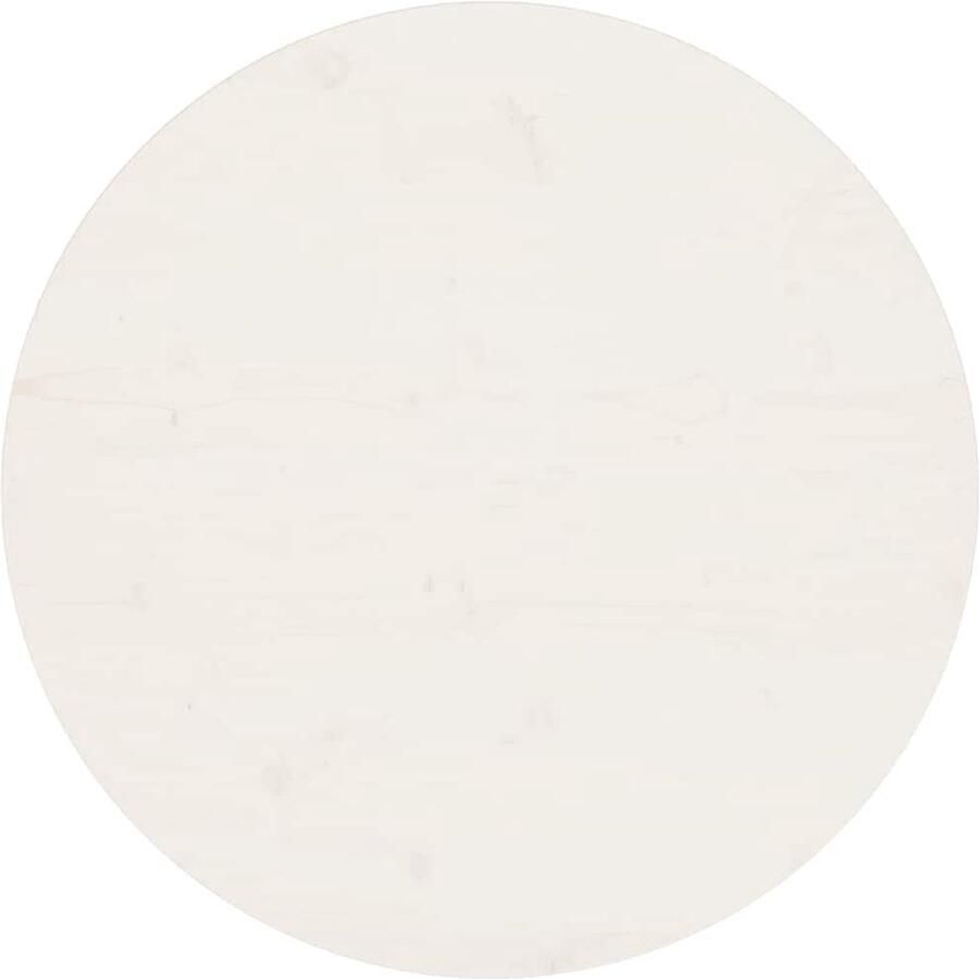 VidaXL -Tafelblad-rond-Ø70x3-cm-massief-grenenhout-wit