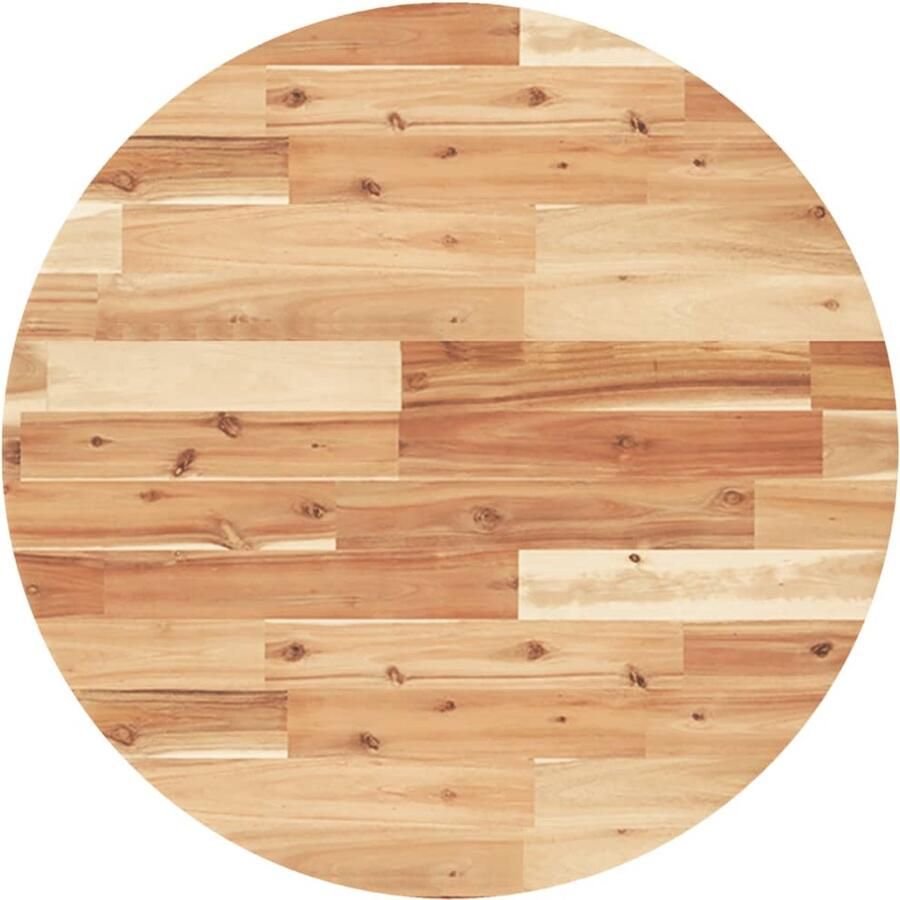 VidaXL Tafelblad Rond 70x4 cm Massief Acaciahout Bureau Blad Acacia Hout Ronde Tafel Tafelblad Eetkamerstoel