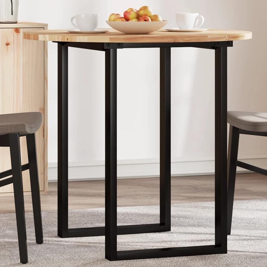 VidaXL Tafelblad rond 80 cm Massief Acaciahout Houten Tafelblad Acacia Hout Ronde Tafelblad Eetkamertafel Bureau Blad