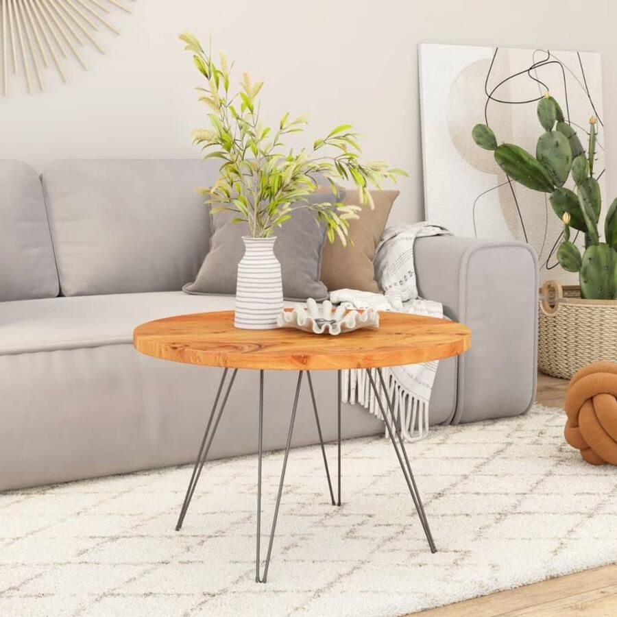 VidaXL Tafelblad Rond 80 cm Massief Acaciahout Houten Tafelblad Ronde Tafel Salontafel Acaciahout Massief Hout