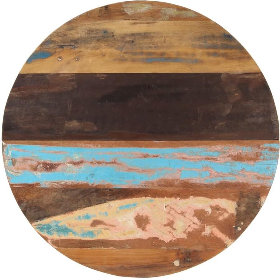 VidaXL Tafelblad Rond 80 cm Massief Gerecycled Hout Houten Tafelblad Vintage Tafelblad Industriele Tafel Salontafel Bijzettafel Barkruk Tafellaag