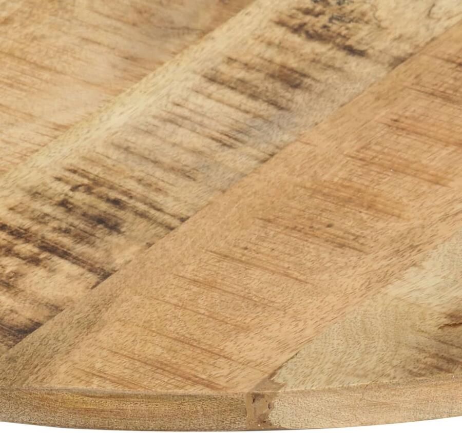 VidaXL Tafelblad Rond 80 cm Massief Mangohout Tafelblad Mangohout Industriele Stijl Vintage Tafel Eettafel Salontafel Rustic Design Bruine Kleur