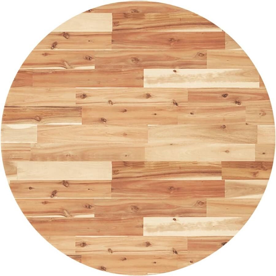 The Living Store Acaciahouten Bureaublad 80 x 4 cm Duurzaam massief hout Bureau Blad Acacia Hout Ronde Tafel Eetkamertafel Bistrotafel - Foto 2