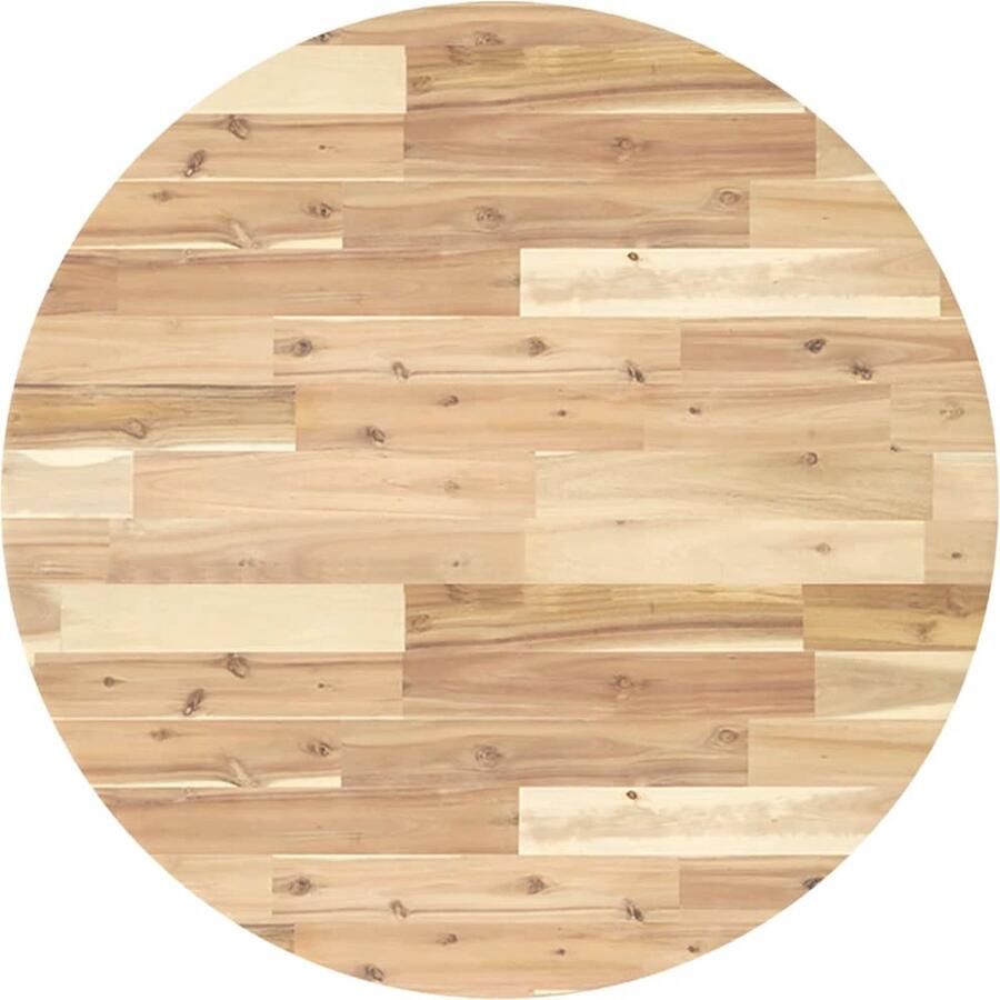 VidaXL Tafelblad Rond 80x4 cm Massief Acaciahout Tafelblad Acacia Houten Tafelblad Ronde Tafelblad Eetkamertafel Blad Salontafel Blad