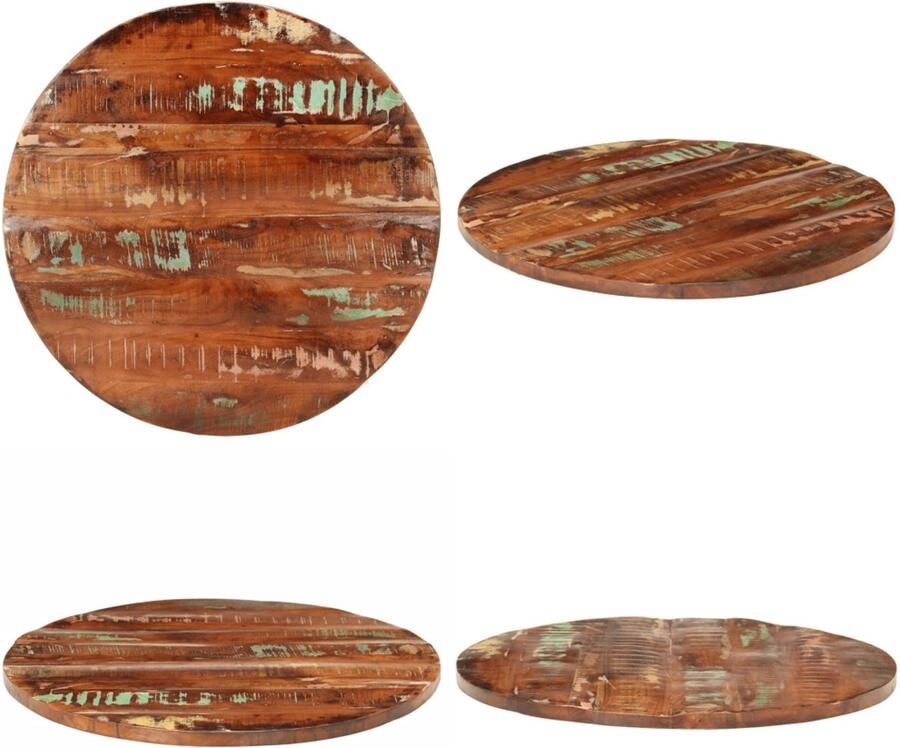 VidaXL Tafelblad rond Ø 90x2 5 cm massief gerecycled hout Vervangend Tafelblad Meubelpaneel Blad Houten Blad