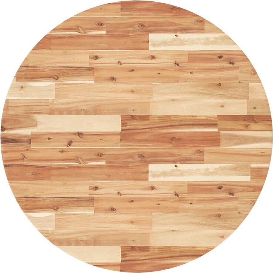 VidaXL Tafelblad Rond 90 cm Massief Acaciahout Bureau Blad Acacia Hout Ronde Tafel Eetkamerstoel Salontafel