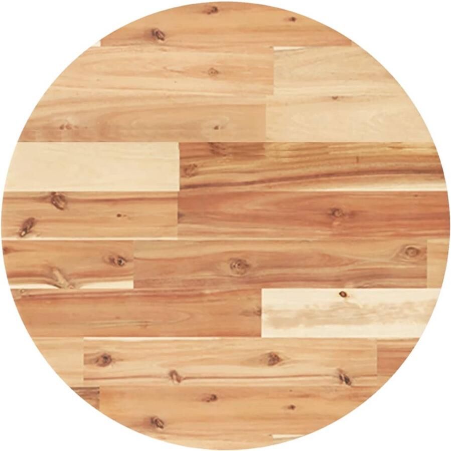 VidaXL Tafelblad Rond Massief Acaciahout 50x4 cm Houten Tafelblad Acacia Hout Ronde Tafelblad Salontafel Eettafel