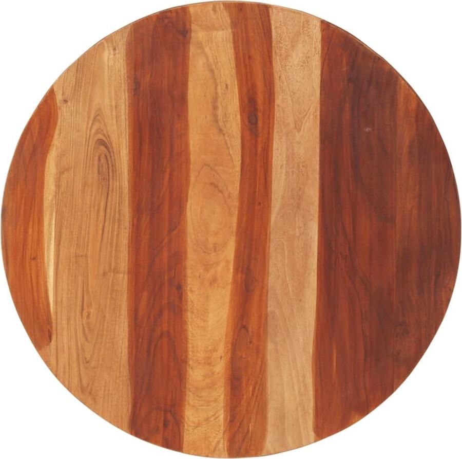 VidaXL Tafelblad Rond Massief Acaciahout 70 cm Tafelblad Acacia Hout Landelijke Stijl Vintage Tafel Ronde Tafel Salontafel Eetkamertafel Herbruikbare Materialen - Foto 2